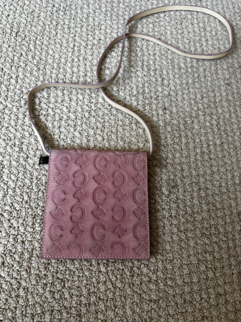 Celine pink logo cross-body wallet / card holder